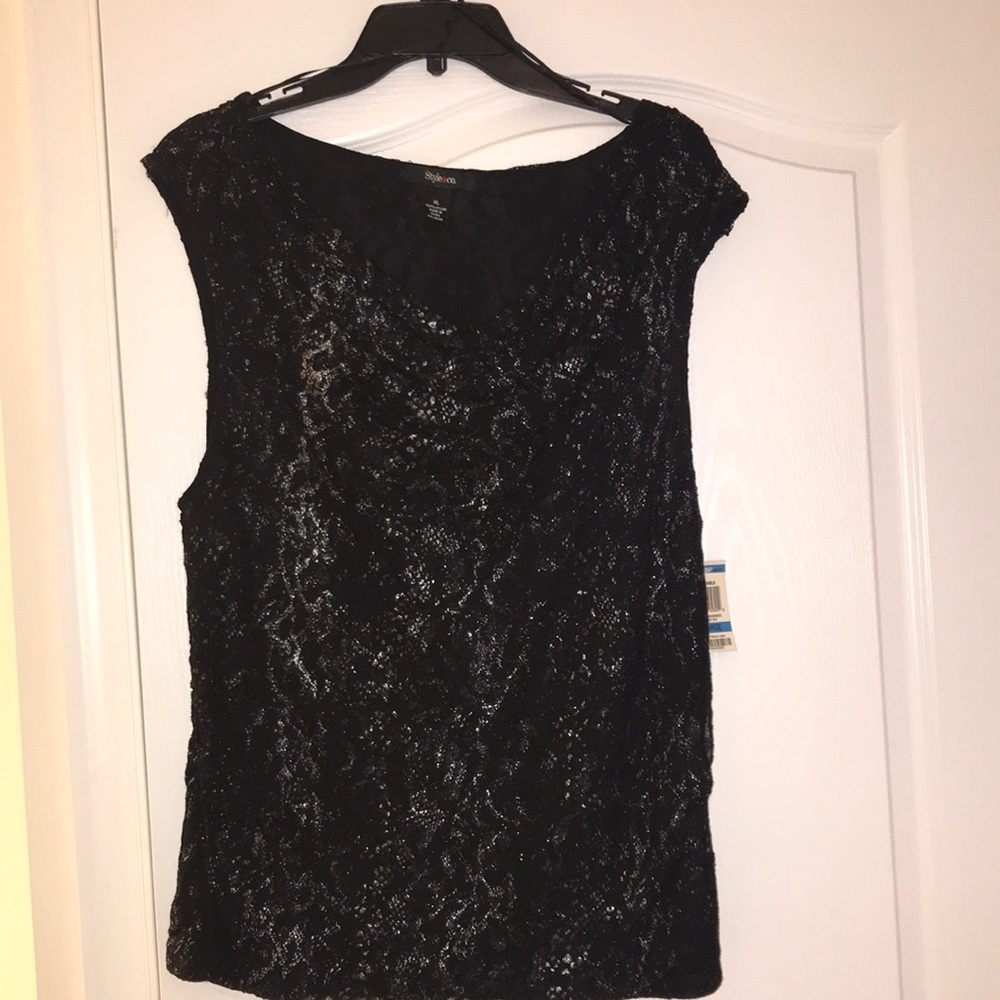 Style & Co. Black Cowl neck sleeveless top